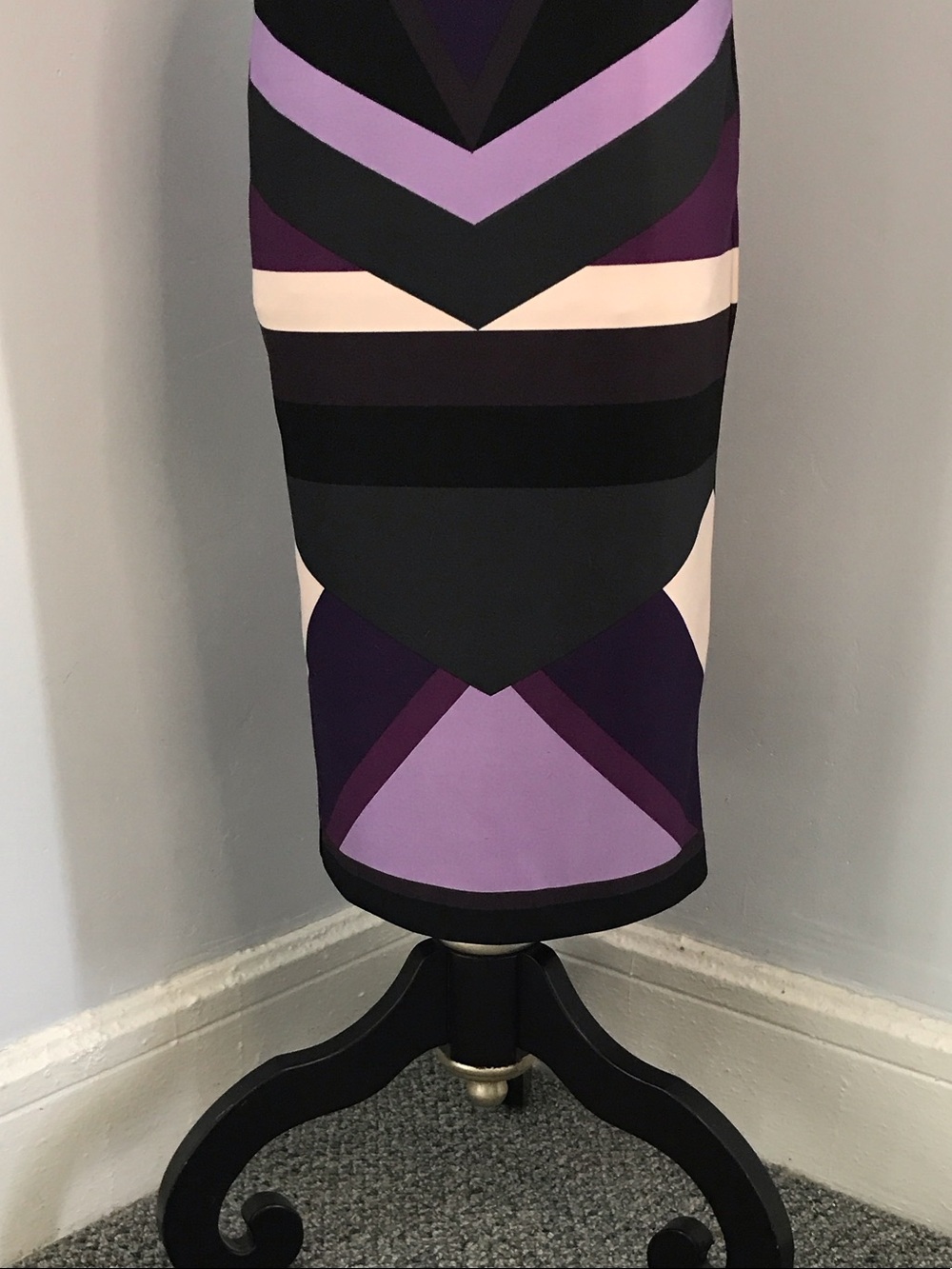 Vince Camuto Purple & Black Geometric Midi Dress - Picture 5 of 9